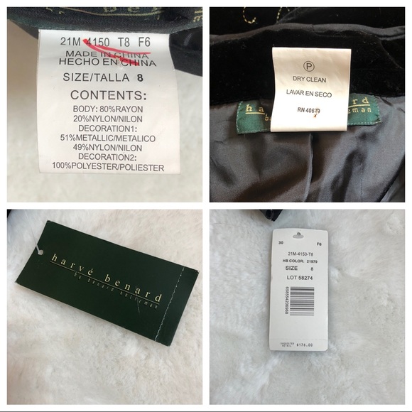 Harve Benard Black Velour Embroidered Jacket - Picture 11 of 11